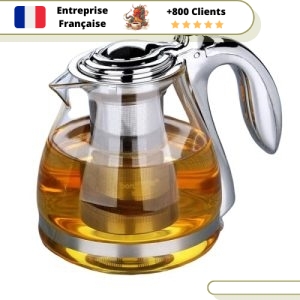Théière en Verre avec Infuseur en Inox 1,1L