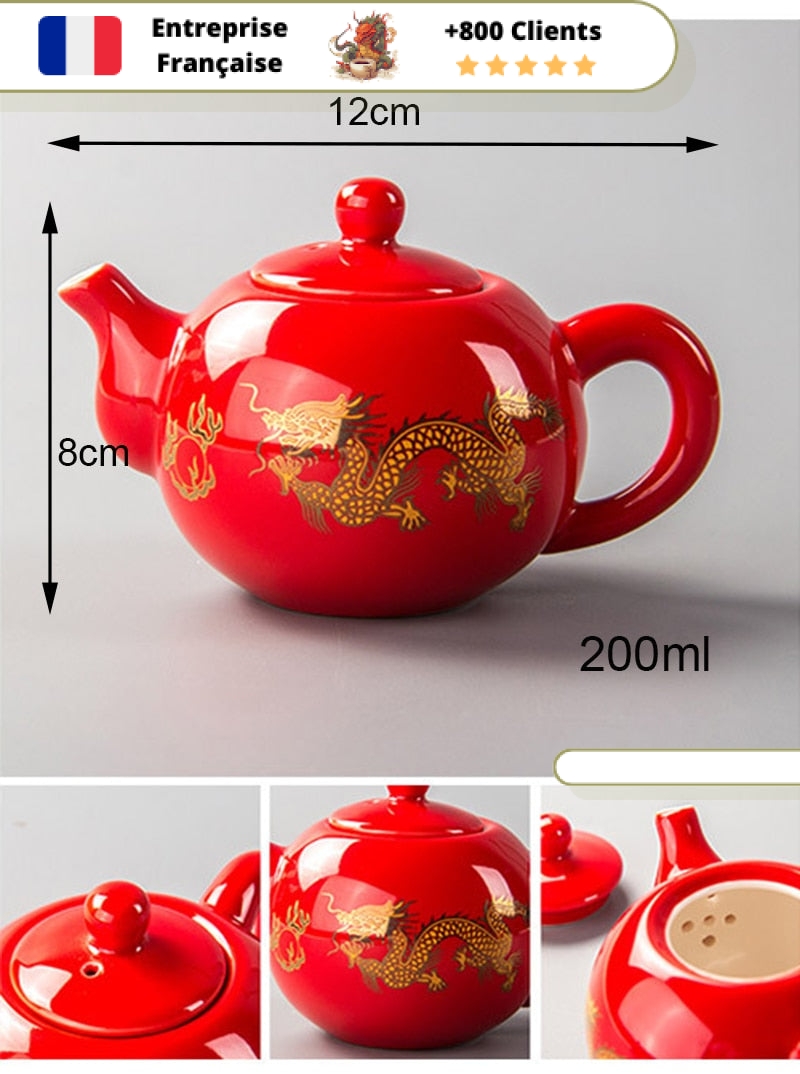 Théière en Porcelaine Chinoise Rouge 200ml | HÓNG – Image 4