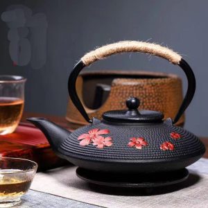 Théière en Fonte Iwachu Bleue  Fleur de Cerisier 900ml
