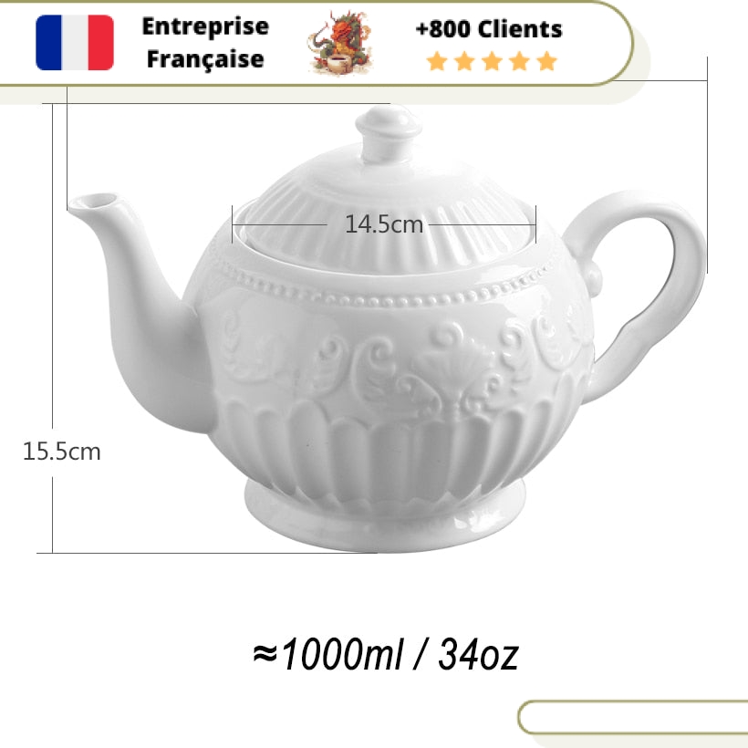 Théière en Porcelaine BLANCHE 1L | LACE – Image 6
