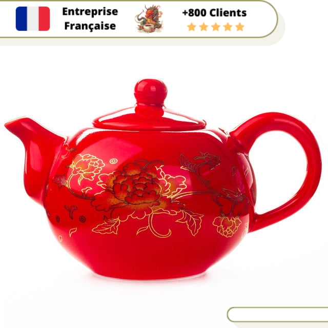 Théière en Porcelaine Chinoise Rouge 200ml⎥HÓNG